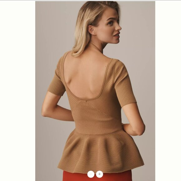 NWT Maeve Short-Sleeve Peplum Sweater | XS - Picture 2 of 4